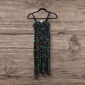 Wonder nation black smocked safari/jungle sleeveless dress. 10/12. Large